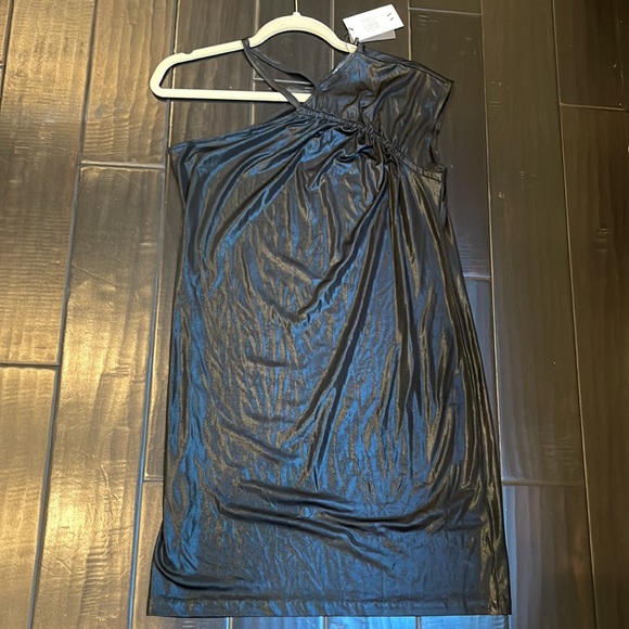 MWT Armani exchange black shimmer one shoulder dress - Picture 2 of 5